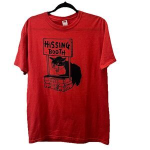 Fruit of the Loom Hissing Booth Red Black Graphic Shirt Short Sleeves Womens M
